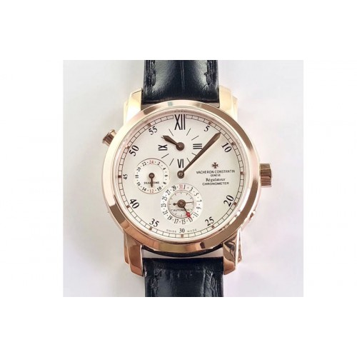 Vacheron Constantin Malte 42005 RG K11F Best Edition White dial on black leather strap A1206 RDT