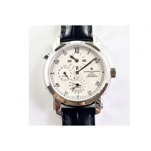 Vacheron Constantin Malte 42005 SS K11F Best Edition White dial on black leather strap A1206 RDT