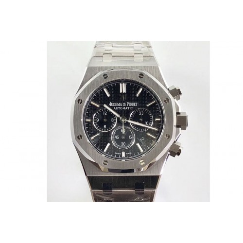 Audemars Piguet Royal Oak Chrono 26320 SS OMF 1:1 Best Edition Black dial on SS Bracelet A7750