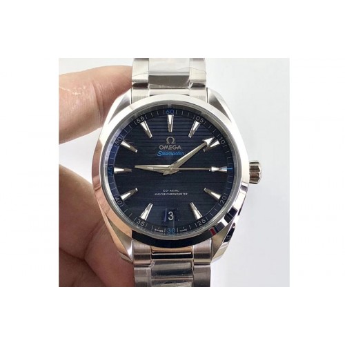 Omega Aqua Terra 150M Master Chronometers VSF 1:1 Best Edition Deep Blue Dial Silver Hand on SS Bracelet A8900 Super Clone (2 St Omega Aqua Terra 150M Master Chronometers VSF 1:1 Best Edition Deep Blue Dial Silver Hand on SS Bracelet A8900 Super Clone (2 St