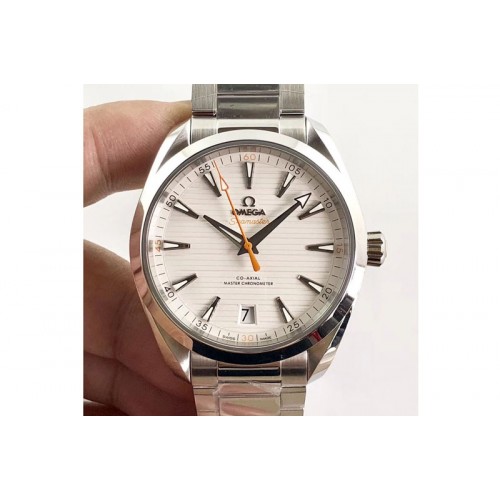 Omega Aqua Terra 150M Master Chronometers VSF 1:1 Best Edition White Dial Orange Hand on SS Bracelet A8900 Super Clone (2 Straps Omega Aqua Terra 150M Master Chronometers VSF 1:1 Best Edition White Dial Orange Hand on SS Bracelet A8900 Super Clone (2 Straps