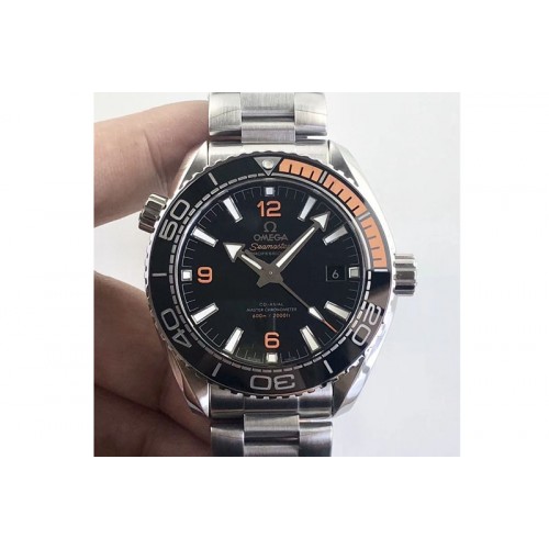 Omega Planet Ocean 43.5mm SS VSF 1:1 Best Edition Black/Orange Bezel Black Dial on SS Bracelet A8900 Super Clone
