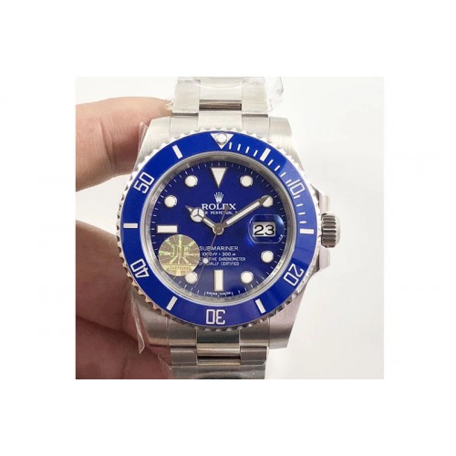 Rolex Submariner 116619 LB Blue Ceramic JF Best Edition Blue Dial on SS Bracelet A2824