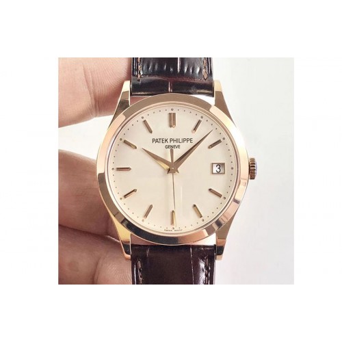 Patek Philippe Calatrava 5296R RG ZF 1:1 Best Edition Ivory Dial On Brown Leather Strap 324CS (Free box) Patek Philippe Calatrava 5296R RG ZF 1:1 Best Edition Ivory Dial On Brown Leather Strap 324CS (Free box)