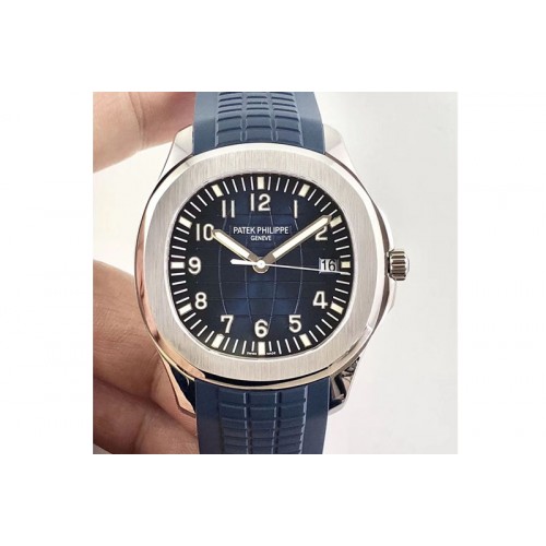 Patek Philippe Aquanaut Jumbo 5168G 42mm SS ZF 1:1 Best Edition Blue Dial on Blue Rubber Strap 324CS (Free box)