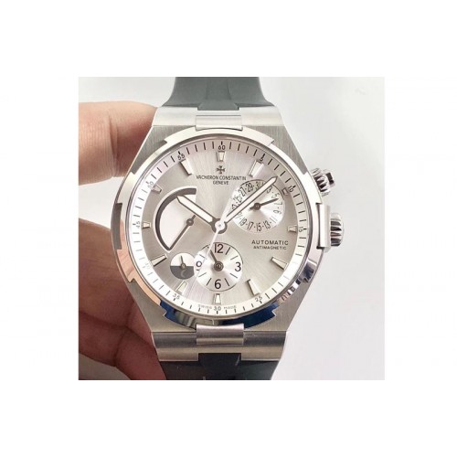 Vacheron Constantin Overseas Dual Time Power Reserve TWA Best Edition White Dial on Black Rubber Strap A1222