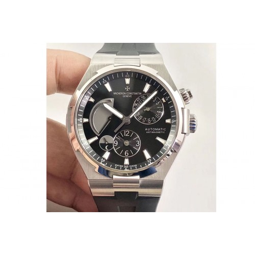 Vacheron Constantin Overseas Dual Time Power Reserve TWA Best Edition Black Dial on Black Rubber Strap A1222