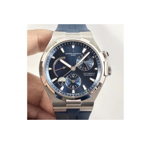 Vacheron Constantin Overseas Dual Time Power Reserve TWA Best Edition Blue Dial on Blue Rubber Strap A1222