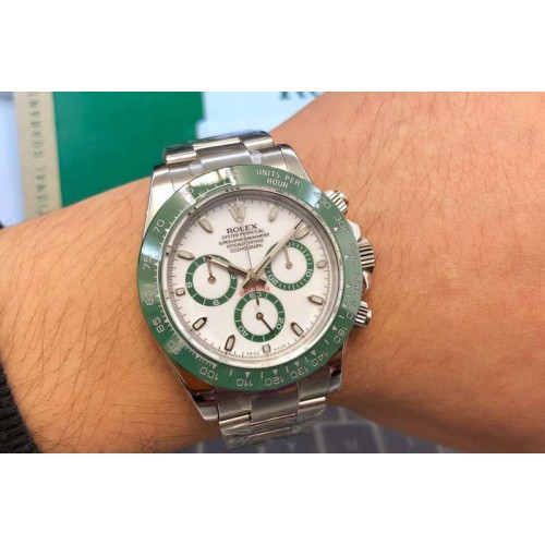 Rolex Daytona 116520 LV SS BLF Best Edition White dial On SS Bracelet A4130