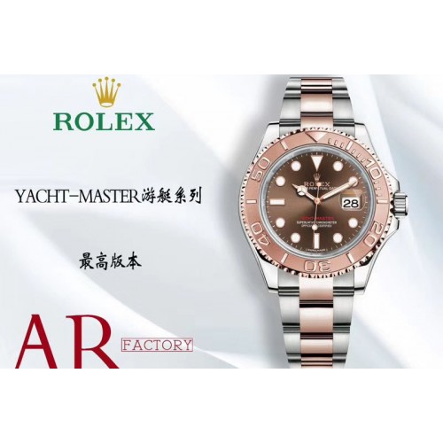 Rolex Yacht-Master 116621 YG Wrapped GMF Best Edition Brown Dial on SS/RG Bracelet SH3135 Rolex Yacht-Master 116621 YG Wrapped GMF Best Edition Brown Dial on SS/RG Bracelet SH3135