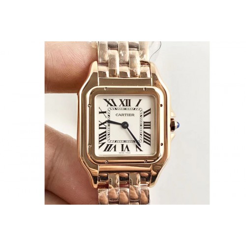 Cartier Panth�re Secrete Ladies 27mm RG 8848F 1:1 Best Edition White Dial on RG Bracelet Ronda Quartz Cartier Panth�re Secrete Ladies 27mm RG 8848F 1:1 Best Edition White Dial on RG Bracelet Ronda Quartz