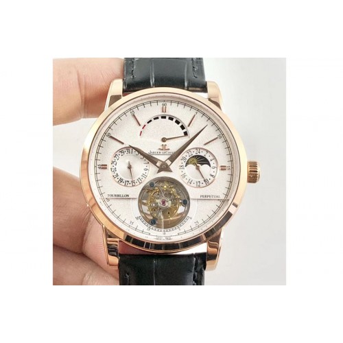 Jaeger-LeCoultre Master Tourbillion 42mm RG/LE White Dial Watches