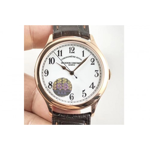 Vacheron Constantin Historiques 86122 RG GSF 1:1 Best Edition White Dial On Brown Croco Leather Strap A2460