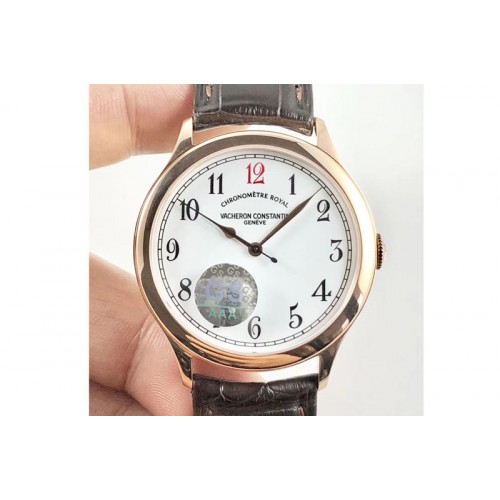 Vacheron Constantin Historiques 86122 RG GSF 1:1 Best Edition White Dial Red 12 On Brown Croco Leather Strap A2460