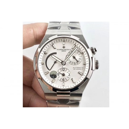 Vacheron Constantin Overseas Dual Time Power Reserve TWA Best Edition White Dial on SS Bracelet A1222