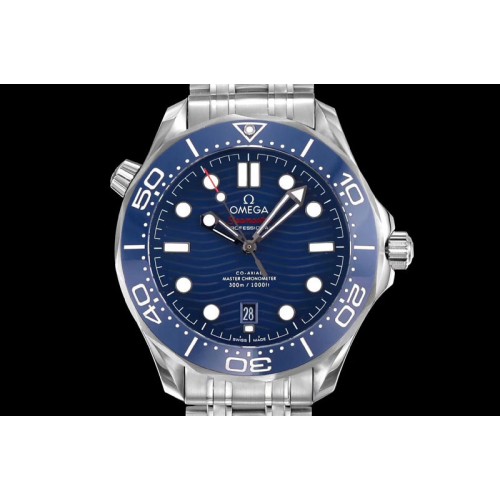 Omega Seamaster Diver 300M OM Best Edition Blue Ceramic Blue Dial on SS Bracelet A8800