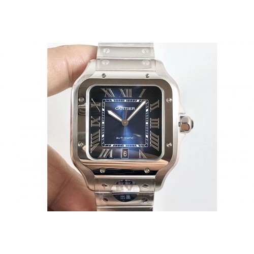 Santos de Cartier 40mm 2018 BVF 1:1 Best Edition Blue Dial on SS SmartLinks Bracelet MIYOTA 9015