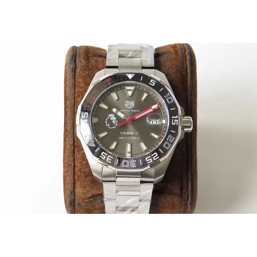 Tag Heuer Aquaracer Calibre 43mm Timekeeper Ceramic Bezel SS GSF 1:1 Best Edition Gray Dial on SS Bracelet A2824