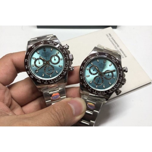Rolex Daytona 116506 904L SS Case Brown Ceramic Bezel Noob 1:1 Best Edition Ice Blue Dial On SS Bracelet SA4130