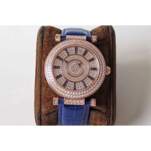 Franck Muller Double Mystery 42mm RG/LE Full Blue Diamond Dial and Bezel FM.800 Franck Muller Double Mystery 42mm RG/LE Full Blue Diamond Dial and Bezel FM.800