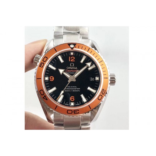 Omega Planet Ocean Professional Orange Bezel 42mm VSF 1:1 Best Edition Black Dial on SS Bracelet VS8500