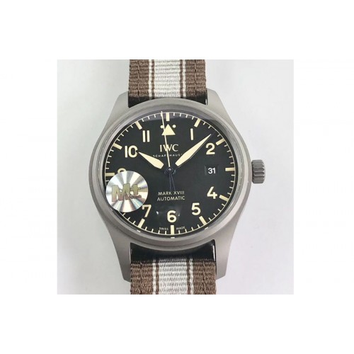 IWC Mark XVIII IW327006 Titanium Grand M+F 1:1 Best Edition Black Dial on Brown/Gray Nylon Strap A35111 (Free Leather Strap) IWC Mark XVIII IW327006 Titanium Grand M+F 1:1 Best Edition Black Dial on Brown/Gray Nylon Strap A35111 (Free Leather Strap)
