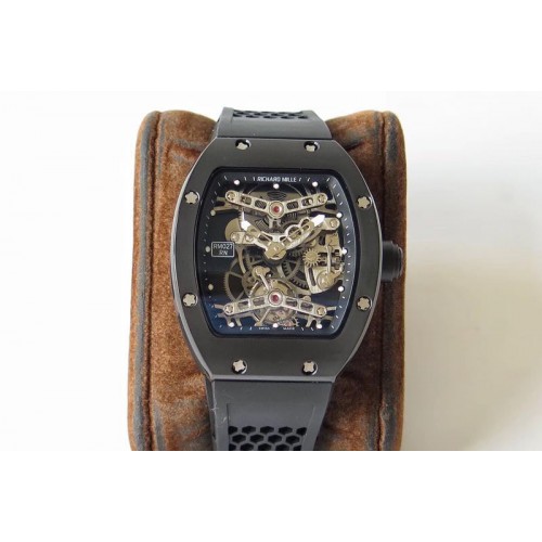 Richard Mille RM027 Ceramic Real Tourbillon EURF Best Edition Skeleton Skull Dial on Black Rubber Strap Richard Mille RM027 Ceramic Real Tourbillon EURF Best Edition Skeleton Skull Dial on Black Rubber Strap