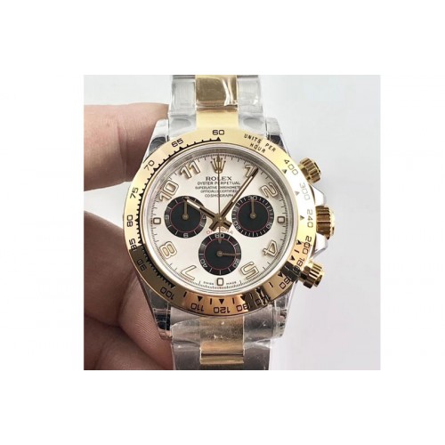 Rolex Daytona 116523 JH Best Edtion White Dial Number Markers on SS/YG Bracelet A4130 Rolex Daytona 116523 JH Best Edtion White Dial Number Markers on SS/YG Bracelet A4130