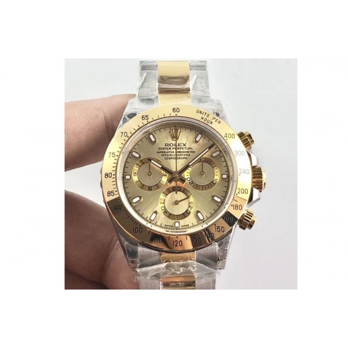 Rolex Daytona 116523 JH Best Edtion Gold Dial Stick Markers on SS/YG Bracelet A4130 Rolex Daytona 116523 JH Best Edtion Gold Dial Stick Markers on SS/YG Bracelet A4130