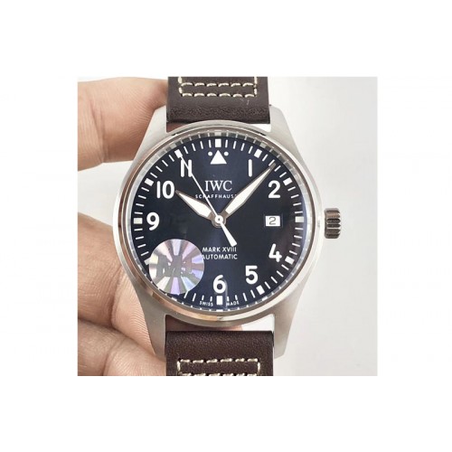 IWC Mark XVIII IW327010 SS M+F 1:1 Best Edition Blue Dial on Brown Leather Strap A35111 (Free Nylon Strap) IWC Mark XVIII IW327010 SS M+F 1:1 Best Edition Blue Dial on Brown Leather Strap A35111 (Free Nylon Strap)