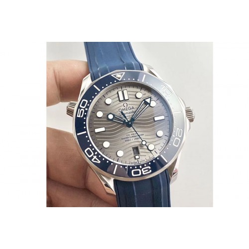 Omega 2018 Seamaster Diver 300M OMF Best Edition Blue Ceramic Gray Dial on Blue Rubber Strap A8800 (Black Balance Wheel) Omega 2018 Seamaster Diver 300M OMF Best Edition Blue Ceramic Gray Dial on Blue Rubber Strap A8800 (Black Balance Wheel)