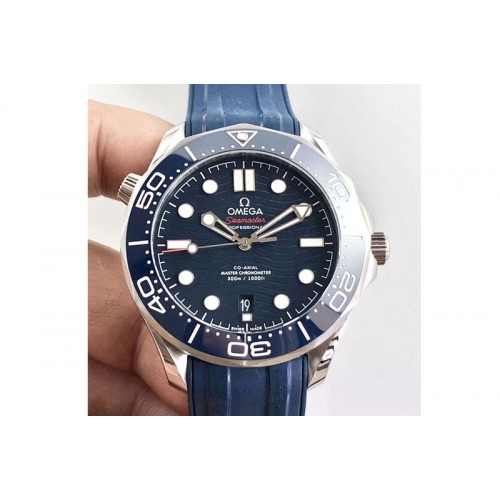Omega 2018 Seamaster Diver 300M OMF Best Edition Blue Ceramic Blue Dial on Blue Rubber Strap A8800 (Black Balance Wheel) Omega 2018 Seamaster Diver 300M OMF Best Edition Blue Ceramic Blue Dial on Blue Rubber Strap A8800 (Black Balance Wheel)