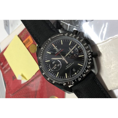 Omega Speedmaster "Dark Side of The Moon" Real Ceramic OMF 1:1 Best Edition on Nylon Strap A9300