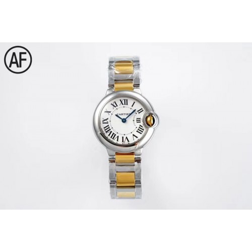 Cartier Ballon Bleu 28mm SS AF 1:1 Best Edition White Dial on SS/YG Bracelet Ronda Quartz