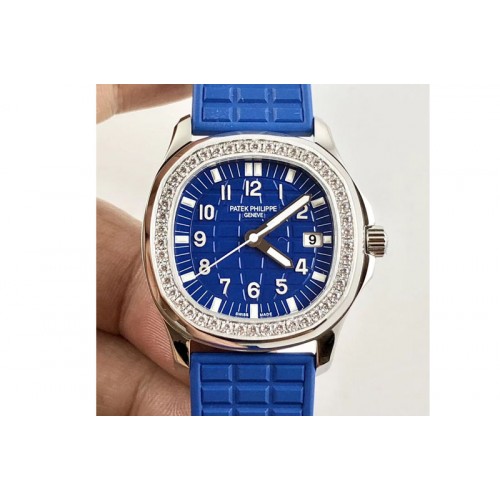 Patek Philippe Aquanaut 5067A PPF 1:1 Best Edition Blue Textured Dial on Blue Rubber Strap PP Cal.E23-250