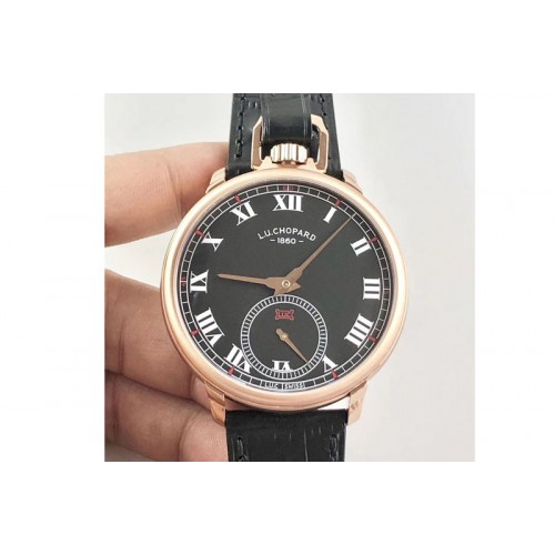 Chopard L.U.C 161923-1001 RG LUC Maker 1:1 Best Edition Black Dial On Black Leather Strap L.U.C 06.01