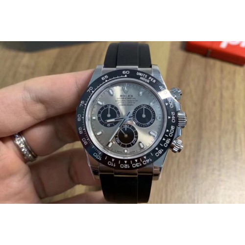 Rolex Daytona 116519 Noob 1:1 Best Edition 904L SS Case Gray/Black Dial on Black Rubber Strap SA4130 V2 (Free Extra Strap) Rolex Daytona 116519 Noob 1:1 Best Edition 904L SS Case Gray/Black Dial on Black Rubber Strap SA4130 V2 (Free Extra Strap)