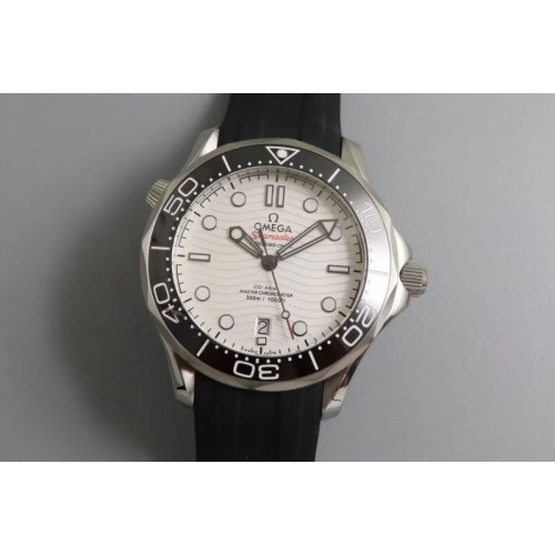 Omega 2019 Seamaster Diver 300M GTR Best Edition Black Ceramic White Dial on Black Rubber Strap A8800