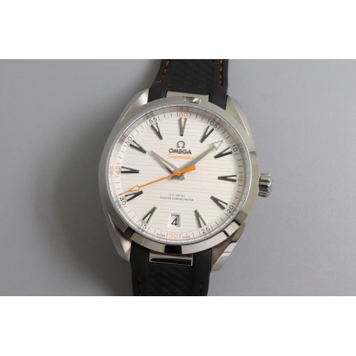 Omega Aqua Terra 150M Master Chronometers VSF 1:1 Best Edition White Dial Orange Hand on Black Rubber Strap A8900 Super Clone Omega Aqua Terra 150M Master Chronometers VSF 1:1 Best Edition White Dial Orange Hand on Black Rubber Strap A8900 Super Clone