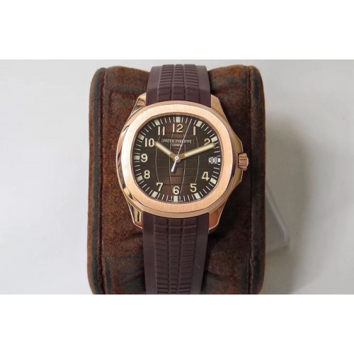 Patek Philippe Aquanaut 5167R RG ZF 1:1 Best Edition Brown Dial on Brown Rubber Strap 324CS (Free box)