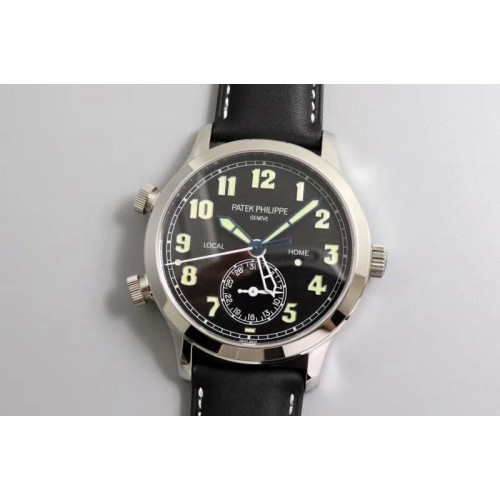 Patek Philippe Calatrava 5524G Pilot Travel Time GRF Blue Dial on Black Leather Strap MIYOTA 9015 Patek Philippe Calatrava 5524G Pilot Travel Time GRF Blue Dial on Black Leather Strap MIYOTA 9015