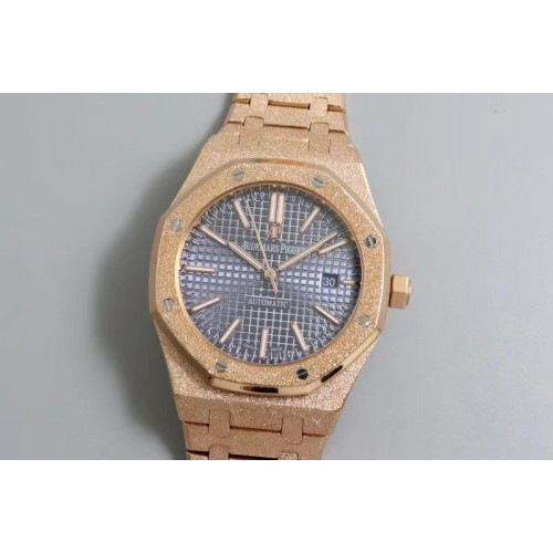 Audemars Piguet Royal Oak Frosted Gold 41mm 15410BC Rose Gold TW Best Edition Blue Dial on Rose Gold Bracelet A3120 Audemars Piguet Royal Oak Frosted Gold 41mm 15410BC Rose Gold TW Best Edition Blue Dial on Rose Gold Bracelet A3120