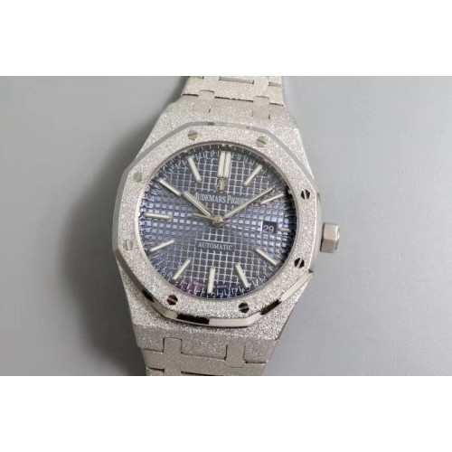 Audemars Piguet Royal Oak Frosted Gold 41mm 15410BC SS TW Best Edition Blue Dial on SS Bracelet A3120