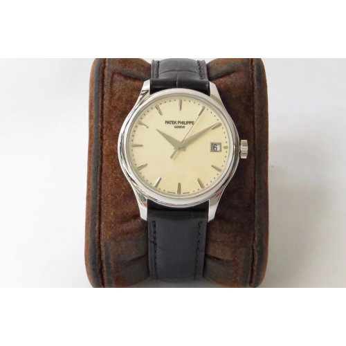Patek Philippe Calatrava 5227 SS ZF 1:1 Best Edition White Dial on Black Leather Strap 324CS (Free box) Patek Philippe Calatrava 5227 SS ZF 1:1 Best Edition White Dial on Black Leather Strap 324CS (Free box)