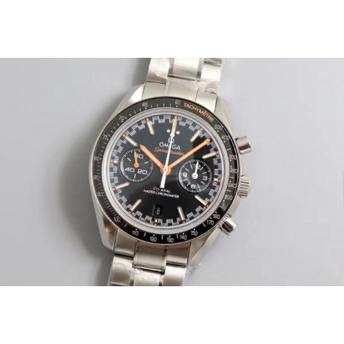 Omega Speedmaster Moonwatch OMF 1:1 Best Edition Black Dial Orange Hand on SS Bracelet A9900