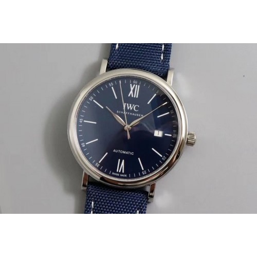 IWC Portofino Automatic Edition 150 Years IWS Best Edtion Blue Dial on Blue Nylon Strap A2892 IWC Portofino Automatic Edition 150 Years IWS Best Edtion Blue Dial on Blue Nylon Strap A2892