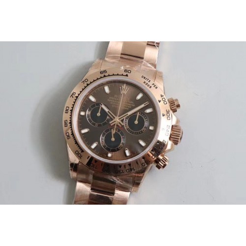 Rolex Daytona 116505 RG JHF Best Edition Brown Dial on RG Bracelet A4130