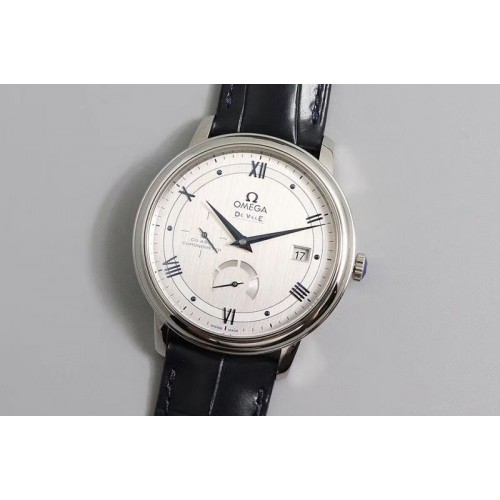 Omega De Ville Prestige Real PR SS ZF 1:1 Best Edition White Dial Blue Markers on Black Leather Strap MIYOTA 9015 Omega De Ville Prestige Real PR SS ZF 1:1 Best Edition White Dial Blue Markers on Black Leather Strap MIYOTA 9015
