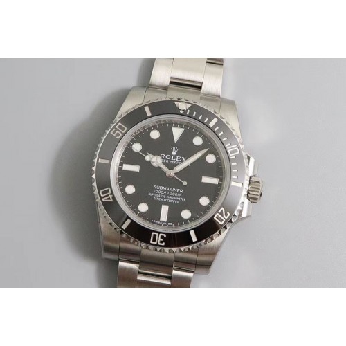 Rolex Submariner 114060 No Date Black Ceramic ZZF 904L 1:1 Best Edition on SS Bracelet A3130