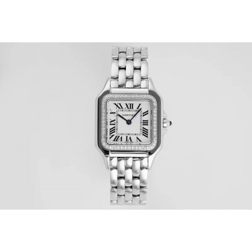 Cartier Panth�re Secrete Ladies 27mm SS AF 1:1 Best Edition White Dial Diamond Bezel on SS Bracelet Swiss Quartz Cartier Panth�re Secrete Ladies 27mm SS AF 1:1 Best Edition White Dial Diamond Bezel on SS Bracelet Swiss Quartz